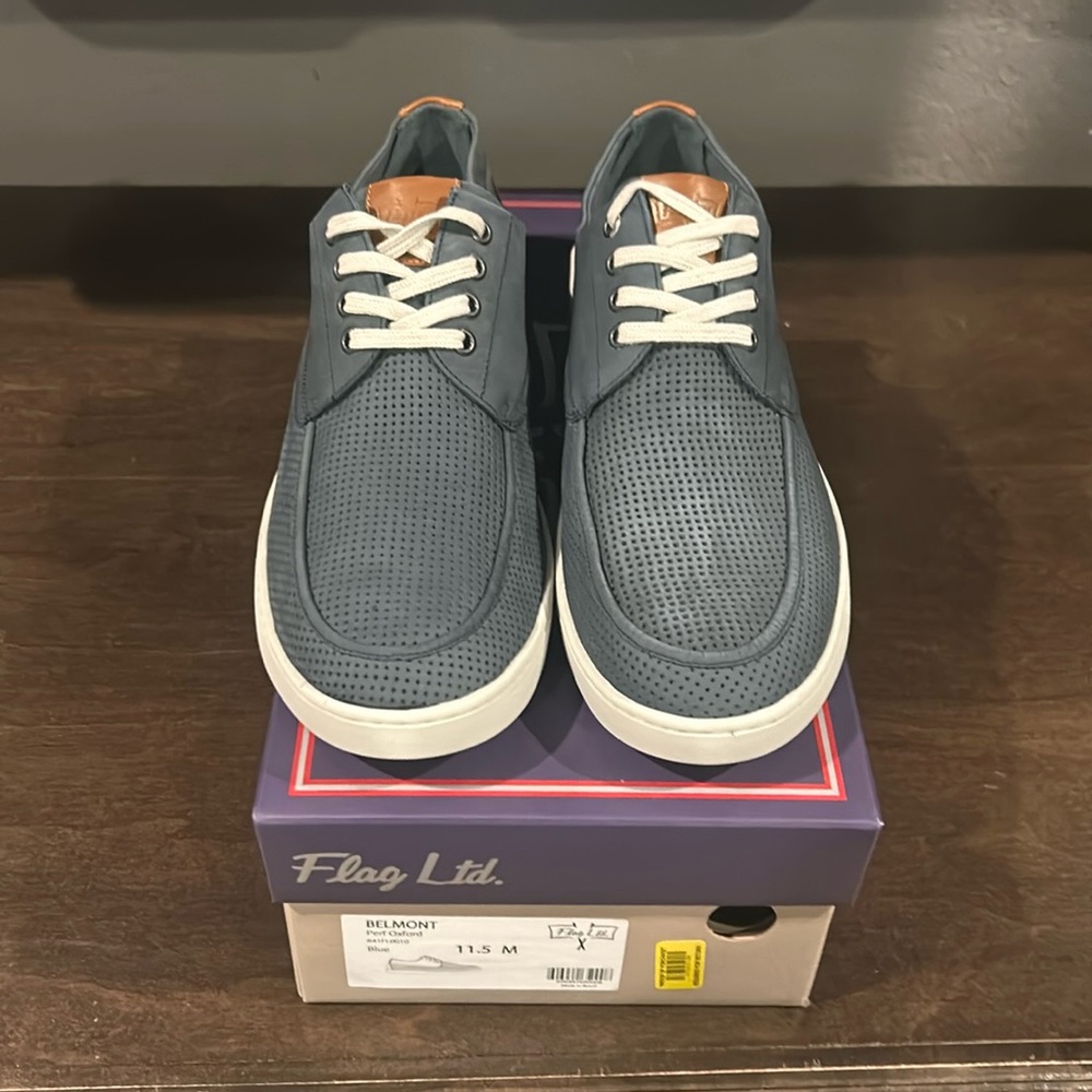 Flag LTD - Men’s Belmont Perf Oxford - Blue - Size 11.5